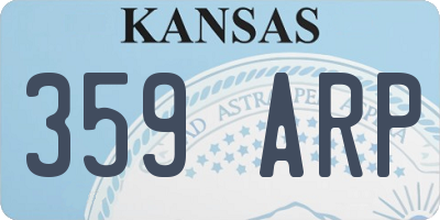 KS license plate 359ARP
