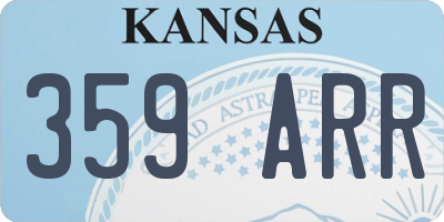 KS license plate 359ARR