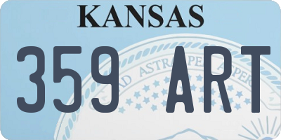 KS license plate 359ART