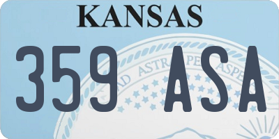 KS license plate 359ASA
