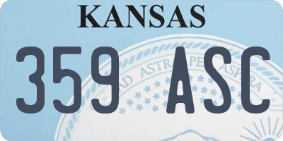 KS license plate 359ASC
