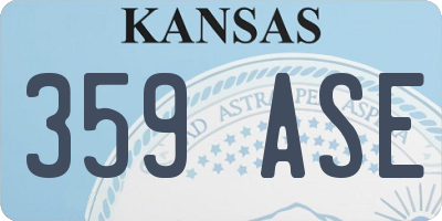 KS license plate 359ASE
