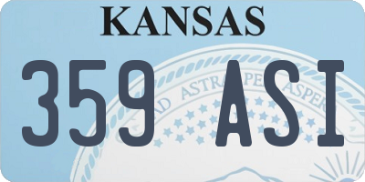 KS license plate 359ASI
