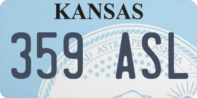 KS license plate 359ASL
