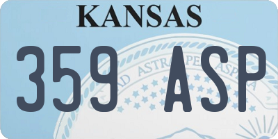 KS license plate 359ASP