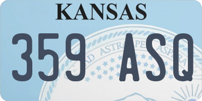 KS license plate 359ASQ