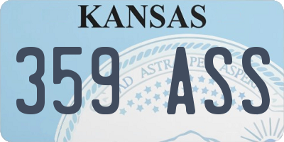 KS license plate 359ASS