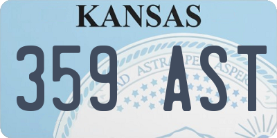 KS license plate 359AST