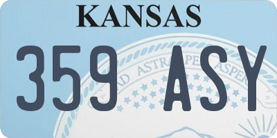 KS license plate 359ASY