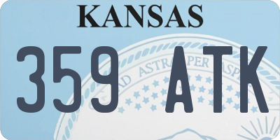 KS license plate 359ATK