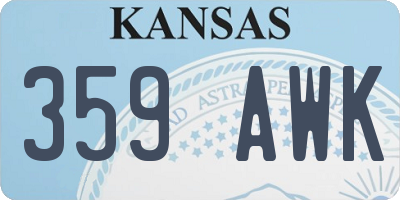 KS license plate 359AWK