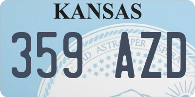 KS license plate 359AZD