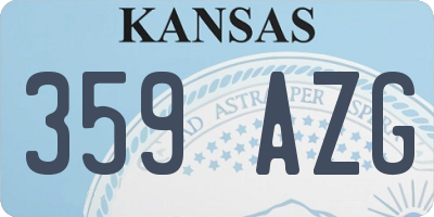 KS license plate 359AZG