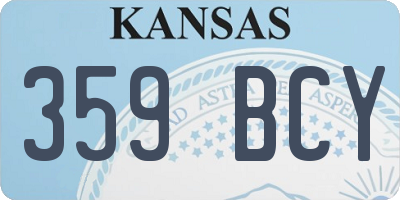 KS license plate 359BCY