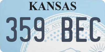 KS license plate 359BEC