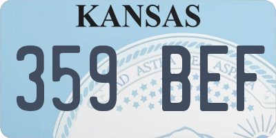 KS license plate 359BEF