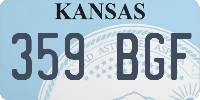 KS license plate 359BGF