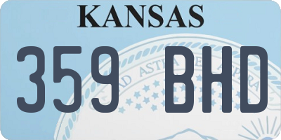 KS license plate 359BHD
