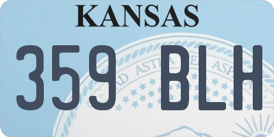 KS license plate 359BLH