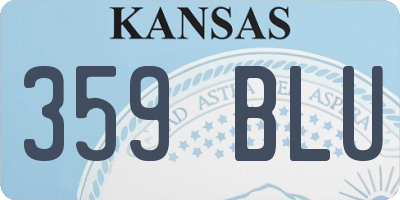 KS license plate 359BLU