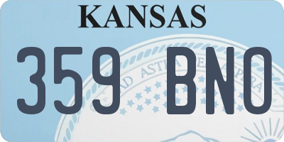 KS license plate 359BNO