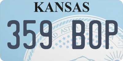 KS license plate 359BOP