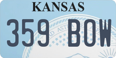 KS license plate 359BOW