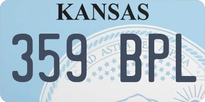 KS license plate 359BPL