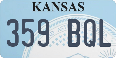 KS license plate 359BQL