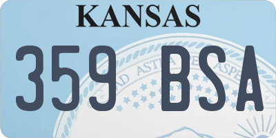 KS license plate 359BSA
