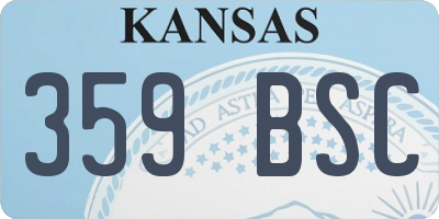 KS license plate 359BSC