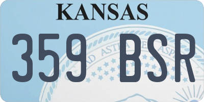 KS license plate 359BSR