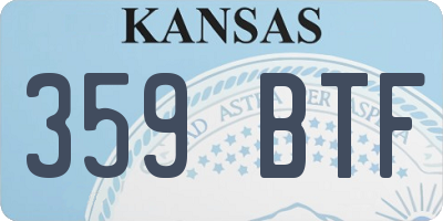 KS license plate 359BTF