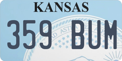 KS license plate 359BUM