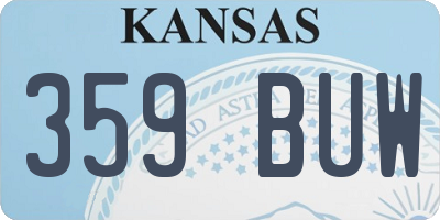 KS license plate 359BUW