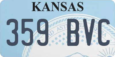 KS license plate 359BVC