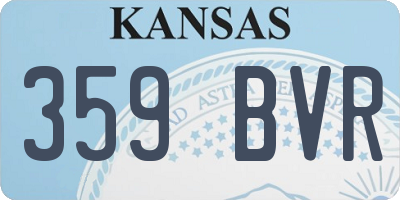 KS license plate 359BVR