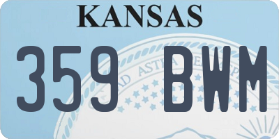 KS license plate 359BWM