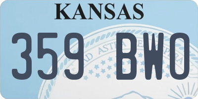 KS license plate 359BWO