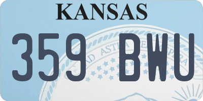 KS license plate 359BWU