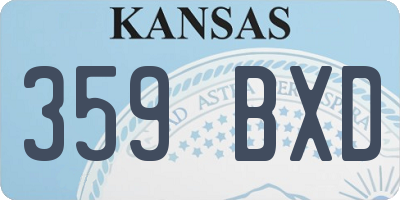 KS license plate 359BXD
