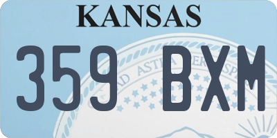 KS license plate 359BXM