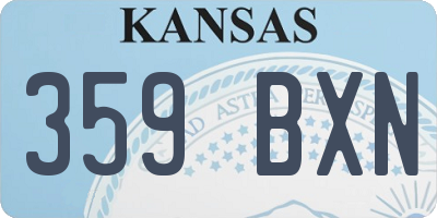 KS license plate 359BXN