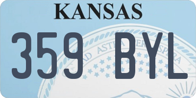 KS license plate 359BYL