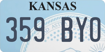 KS license plate 359BYO