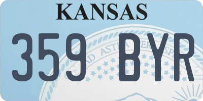 KS license plate 359BYR