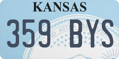 KS license plate 359BYS