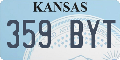 KS license plate 359BYT