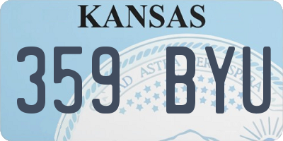 KS license plate 359BYU