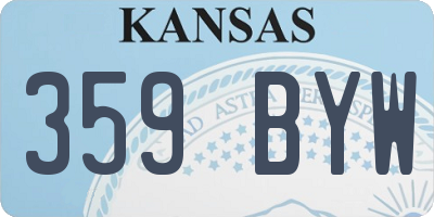 KS license plate 359BYW